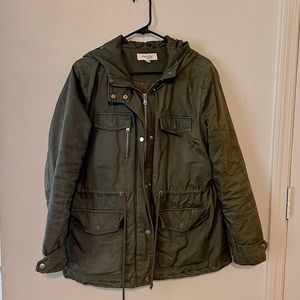 Women’s Olive Green Hooded Utility Jacket